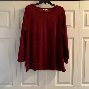 Woman Within Red velvet top